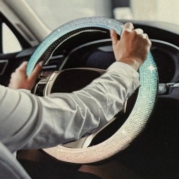Hype iridescent Bling Steering Wheel Cover Universal Fit Anti-Slip Comfort - Picture 1 of 12